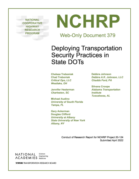 Deploying Transportation Security Practices in State DOTs