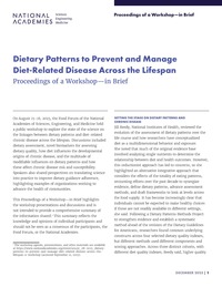 Dietary Patterns to Prevent and Manage Diet-Related Disease Across the Lifespan: Proceedings of a Workshop–in Brief