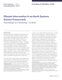 Climate Intervention in an Earth Systems Science Framework: Proceedings of a Workshop–in Brief
