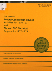 Cover Image: Final Report on Federal Construction Council Activities for 1976-1977 and Planned FCC Technical Program for 1977-1978