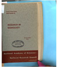 Cover Image: Research in Radiology, Proceedings of an Informal Conference, Highland Park, Illinois, May 10-12, 1957. Henry S. Kaplan, Editor, Washington, National Academy of Sciences - National Research Council