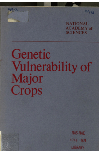 Cover Image: Genetic Vulnerability of Major Crops.