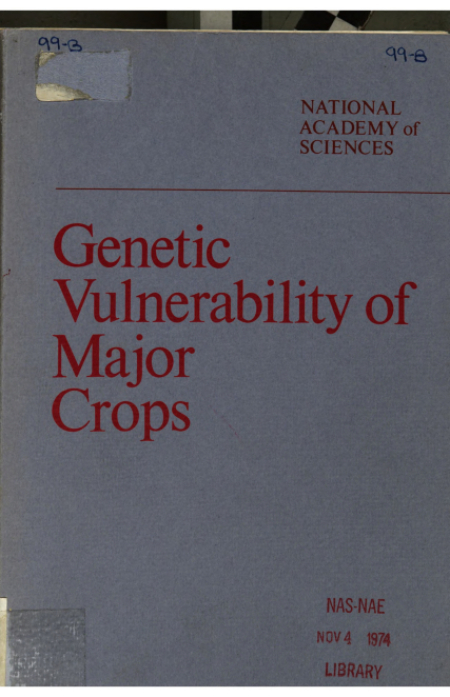 Genetic Vulnerability of Major Crops.