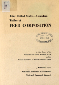 Cover Image: Joint United States-Canadian Tables of Feed Composition