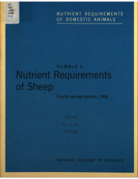 Cover Image: Nutrient Requirements of Sheep.