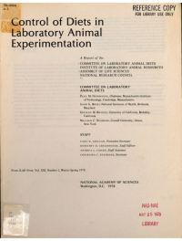 Cover Image: Control of Diets in Laboratory Animal Experimentation