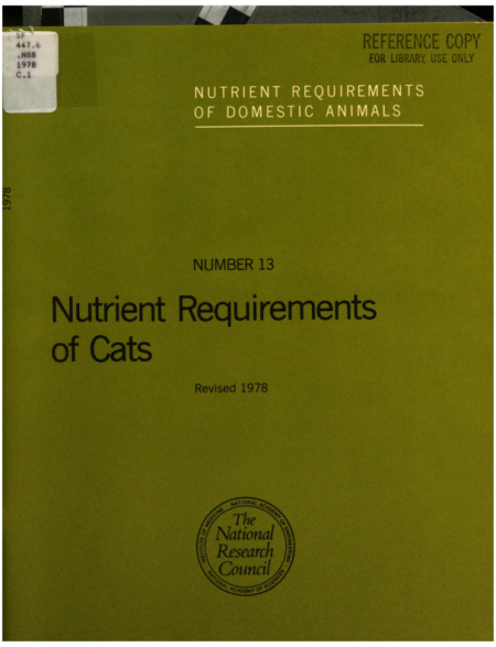 Nutrient Requirements of Cats