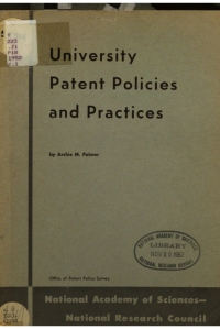 Cover Image: University Patent Policies and Practices.