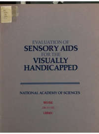 Cover Image: Evaluation of Sensory Aids for the Visually Handicapped