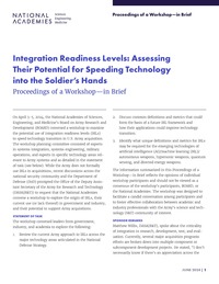 Integration Readiness Levels: Assessing Their Potential for Speeding Technology into the Soldier's Hands: Proceedings of a Workshop–in Brief