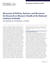 Discussion of Policies, Systems, and Structures for Research on Women's Health at the National Institutes of Health: Proceedings of a Workshop–in Brief