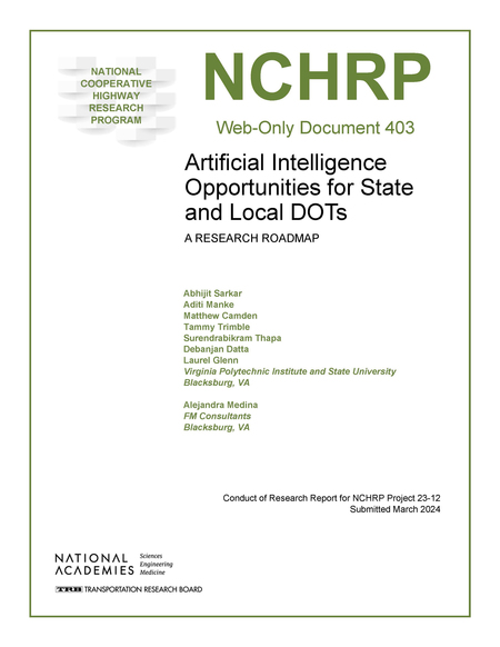 Artificial Intelligence Opportunities for State and Local DOTs: A Research Roadmap