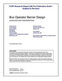 Bus Operator Barrier Design: Guidelines and Considerations