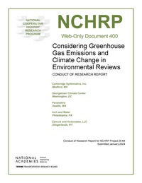 Considering Greenhouse Gas Emissions and Climate Change in Environmental Reviews: Conduct of Research Report