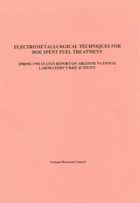 Electrometallurgical Techniques for DOE Spent Fuel Treatment: Spring 1998 Status Report on Argonne National Laboratory's R & D Activity