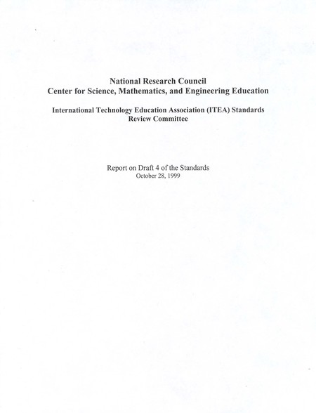 Report on Draft 4 of the Standards: October 28, 1999