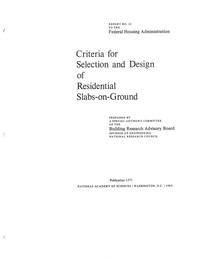 Criteria for Selection and Design of Residential Slabs-on-Ground