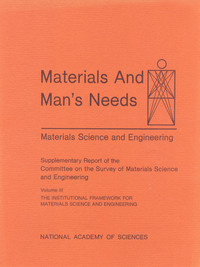 Materials and Man's Needs: Materials Science and Engineering -- Volume III, The Institutional Framework for Materials Science and Engineering