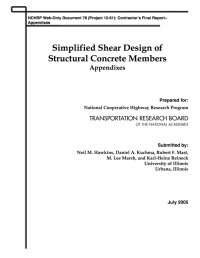 Simplified Shear Design of Structural Concrete Members: Appendixes