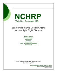 Sag Vertical Curve Design Criteria for Headlight Sight Distance