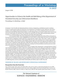 Opportunities to Enhance the Health and Well-Being of the Department of Homeland Security Law Enforcement Workforce: Proceedings of a Workshop—in Brief