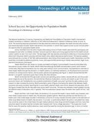 School Success: An Opportunity for Population Health: Proceedings of a Workshop—in Brief