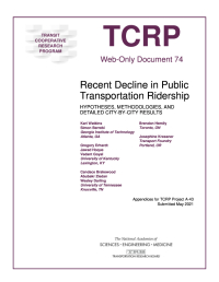 Recent Decline in Public Transportation Ridership: Hypotheses, Methodologies, and Detailed City-by-City Results