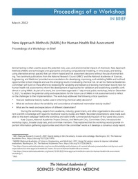 New Approach Methods (NAMs) for Human Health Risk Assessment: Proceedings of a Workshop–in Brief