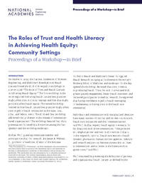 The Roles of Trust and Health Literacy in Achieving Health Equity: Community Settings: Proceedings of a Workshop-in Brief