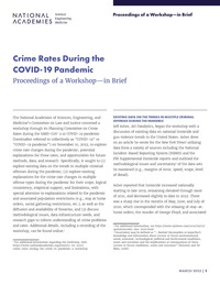 Crime Rates During the COVID-19 Pandemic: Proceedings of a Workshop—in Brief