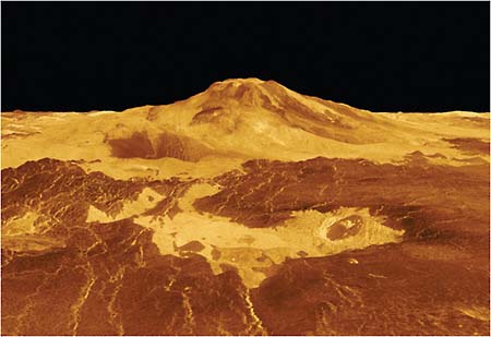 FIGURE 8.8 Venus surface perspective view (Magellan). SOURCE: Courtesy of NASA/JPL.
