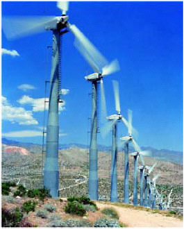 Wind farm in Palm Springs, California.