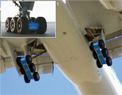 FIGURE 5-5 Toboggan landing gear fairings for reducing landing gear noise tested in QTD2. Source: Herkes (2006). Copyright Boeing. All rights reserved.