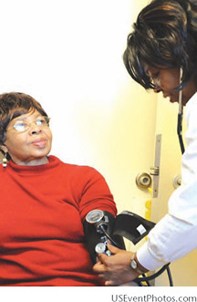 Among many services LIFE provides, routine preventive services such as measuring blood pressure enables older Philadelphia residents to stay healthy and remain in their own homes.
